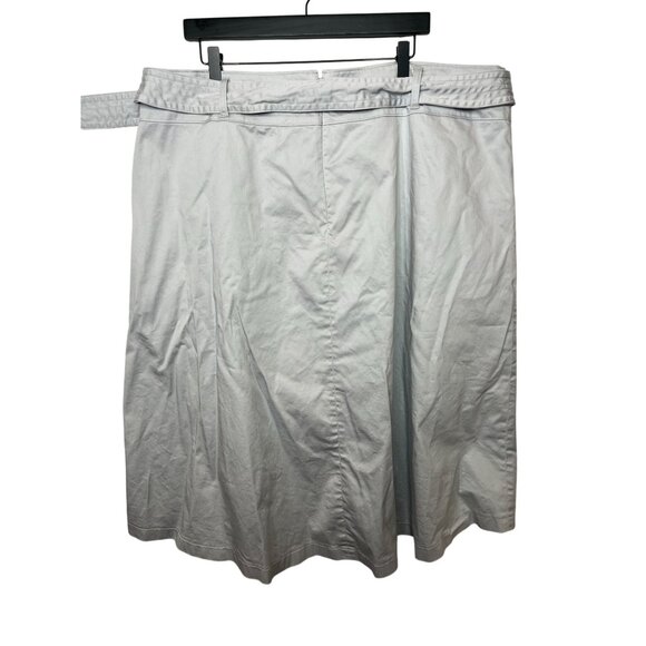 WHBM Gray Belted A-Line Maxi Skirt Plus Size 22W Long Work Career Modest - Picture 2 of 10